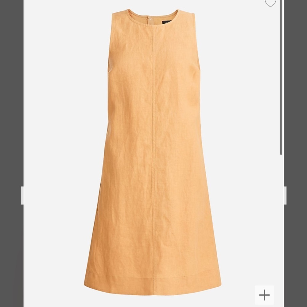 J. Crew Button-back linen Double Lined shift dress - Tan